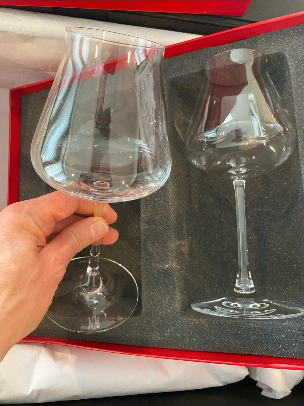 Set of 2 Neiman Marcus x Baccarat Château Red Wine Glasses with Baccarat box